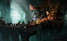 mage video games wings cave ruins dragons dogs bridges fantasy art artwork warriors drakensang onlin Wallpaper
